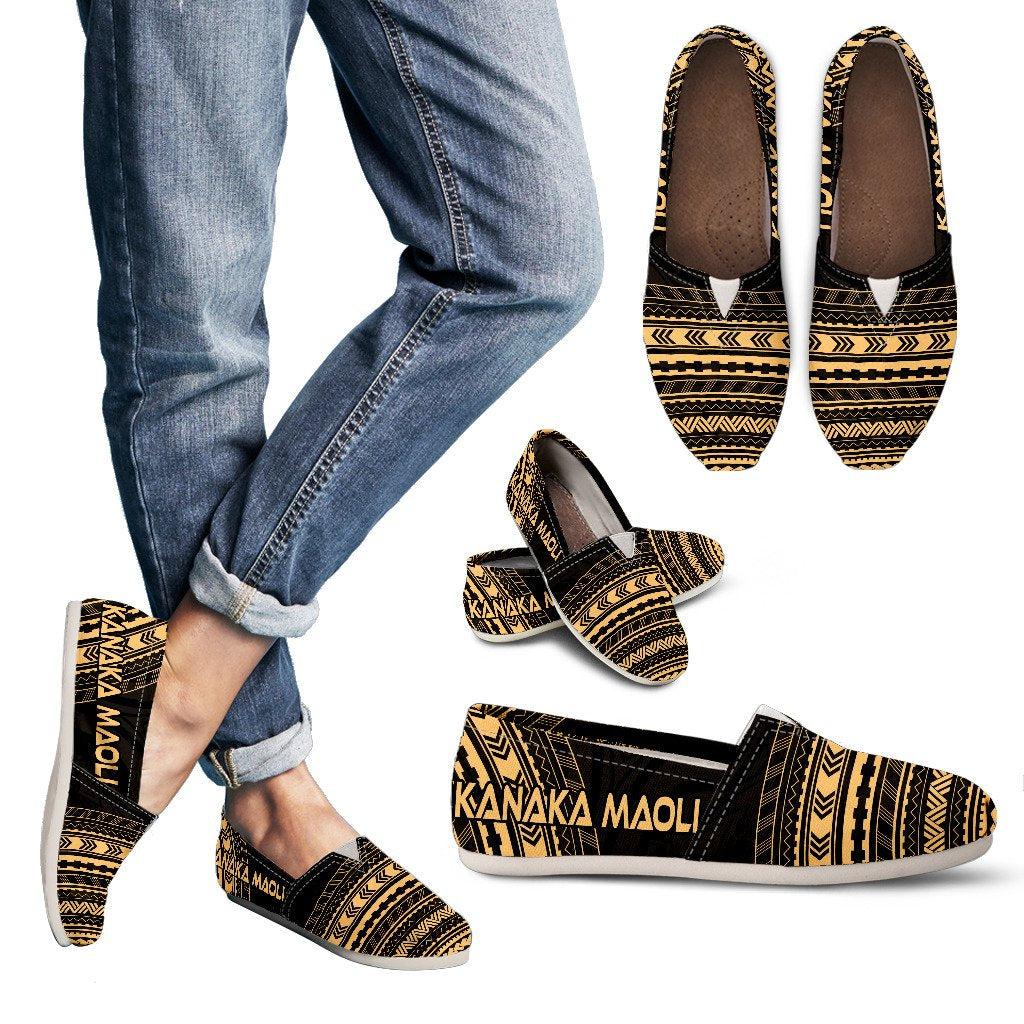 Kanaka Maoli Casual Shoes - Polynesian Gold Chief Version Women Gold - Polynesian Pride