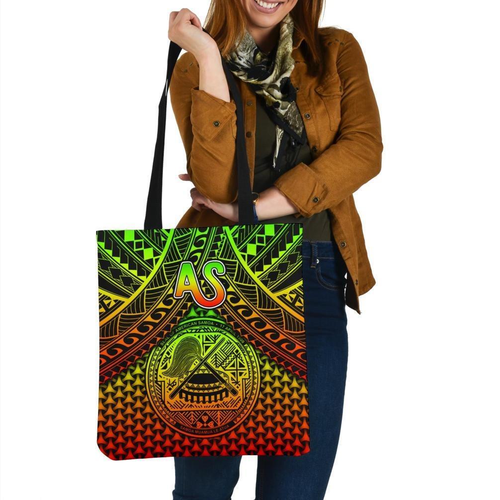 Polynesian American Samoa Tote Bags - Reggae Vintage Polynesian Patterns Tote Bag One Size Reggae - Polynesian Pride