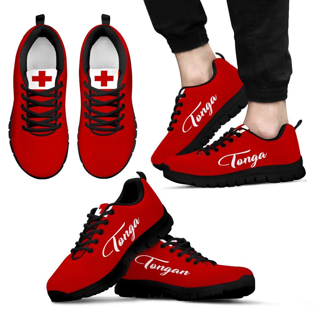 Tonga Shoes - Tonga Flag - K5 Unisex Black - Polynesian Pride