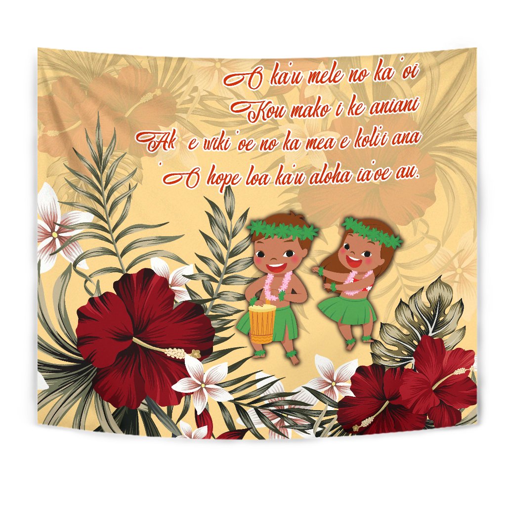 Hawaii Hibiscus Hawaiian Love Poem Valentine's Tapestry - Amour Style - AH - Polynesian Pride