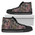 Hawaiian Shoes - Palm Leaves, Tropical Flowers High Top Shoes Womens High Top Black - Polynesian Pride