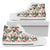 Hawaiian Shoes - Hibiscus Plumeria Tropical Red High Top Shoes Womens High Top White - Polynesian Pride