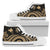 Papua New Guinea High Top Canvas Shoes - Gold Tentacle Turtle Unisex White - Polynesian Pride