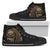 Federated States Of Micronesia High Top Shoes - Gold Tribal Wave Unisex Black - Polynesian Pride