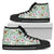 Hawaiian Shoes - Tropical Hibiscus Palm Leaves High Top Shoes Womens High Top Black - Polynesian Pride