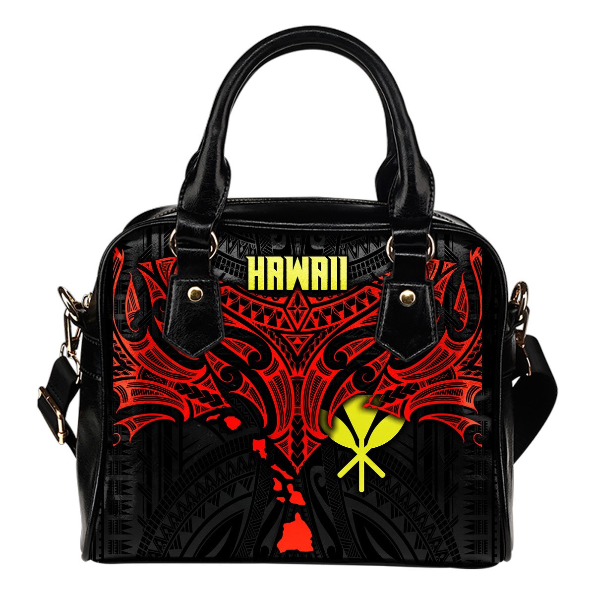 Polynesian Hawaii Shoulder Handbag - Polynesian Whale Tail One Size Red - Polynesian Pride