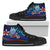 American Samoa High Top Shoes Blue - Vintage Tribal Mountain Unisex Black - Polynesian Pride