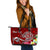 Tahiti Custom Personalised Large Leather Tote Bag - Turtle Plumeria (Red) Red - Polynesian Pride