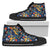 Hawaiian Shoes - Tropical Buttterfly And Flower High Top Shoes Womens High Top Black - Polynesian Pride