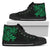 Polynesian Hawaii High Top Shoes - Kanaka Maoli Green Turtle Unisex Black - Polynesian Pride