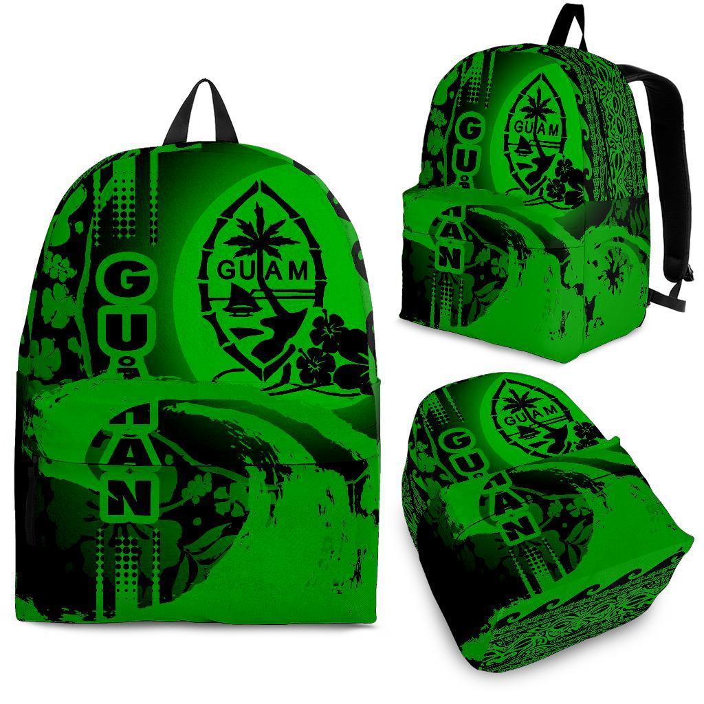 Guam Backpack - Hibiscus And Wave Green Green - Polynesian Pride