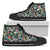 Hawaiian Shoes - Tropical Plumeria Pattern With Palm Leaves High Top Shoes Mens High Top Black - Polynesian Pride