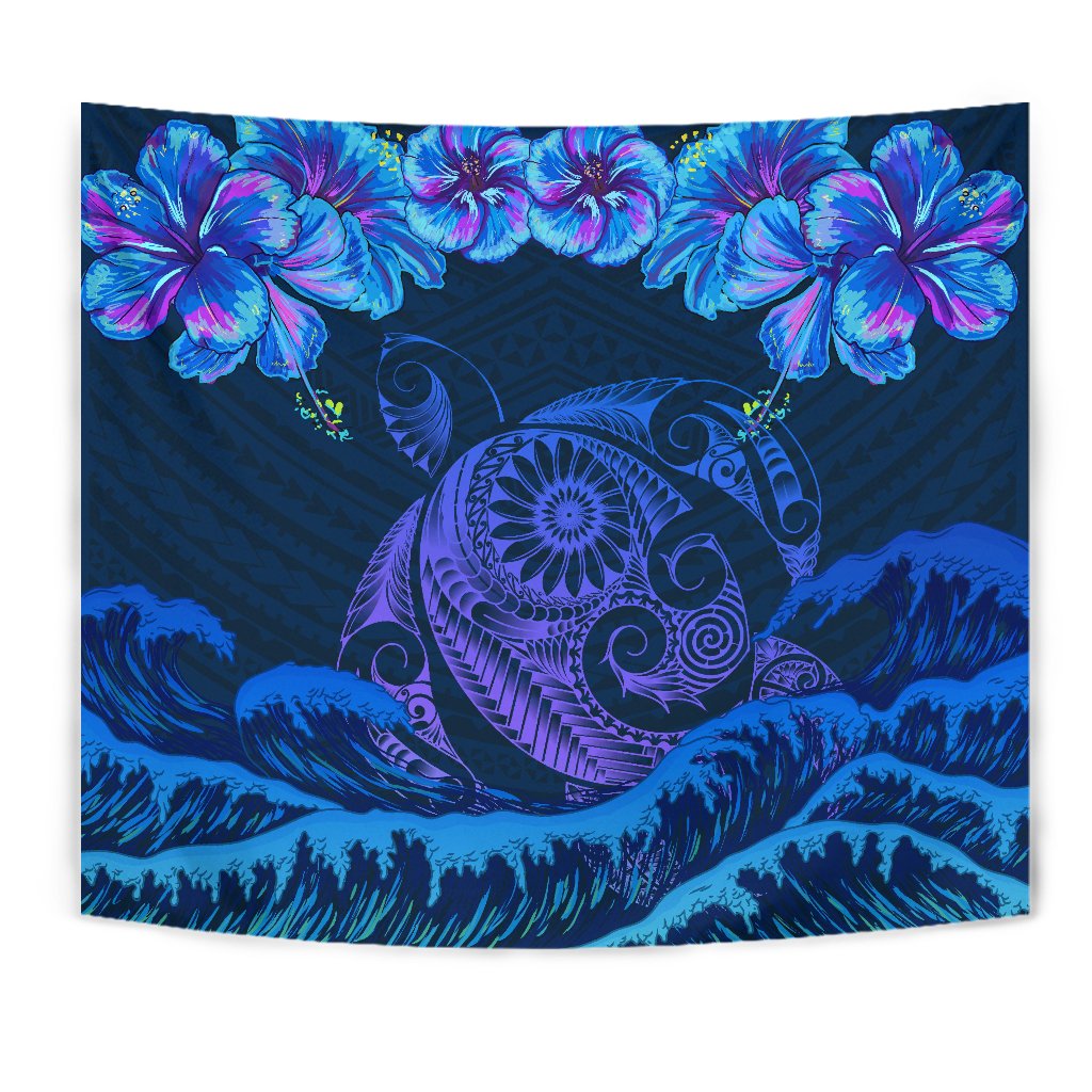 Hawaiian Turtle Hibiscus Polynesian - Tapestry - Lucy Style - Polynesian Pride