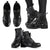 Celticone Women's Leather Boot - Black Astrology Map Pagan Boots - Polynesian Pride