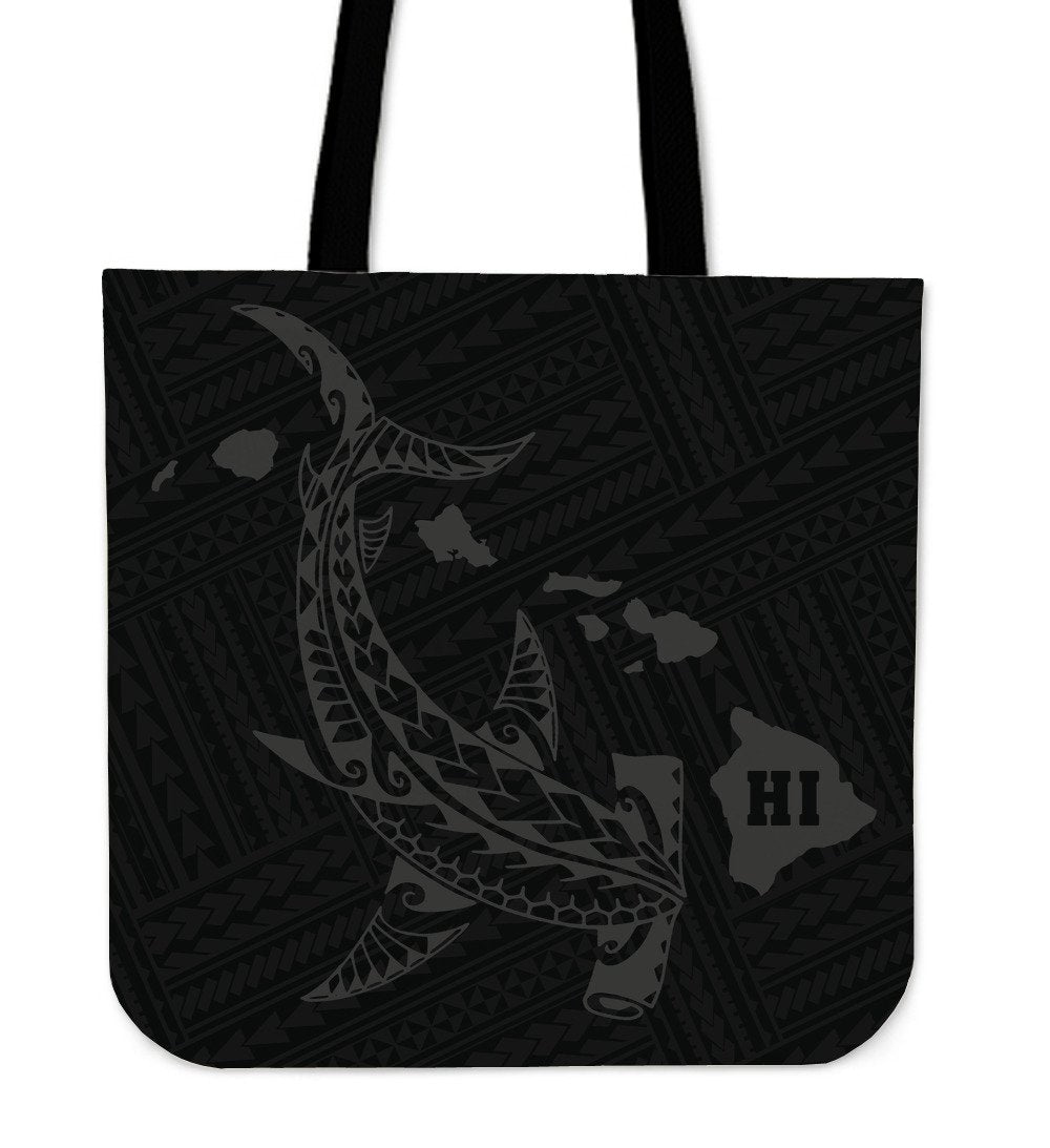 Hawaii Shark Gray Polynesian Tote Bag Tote Bag One Size Gray - Polynesian Pride