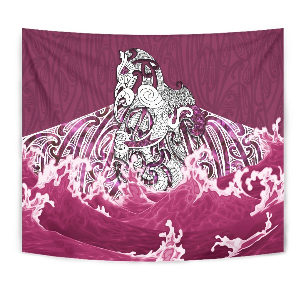 Maori Manaia The Blue Sea Tapestry, Pink - Polynesian Pride