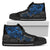 Guam Polynesian High Top Shoes - Blue Turtle Flowing Unisex Black - Polynesian Pride