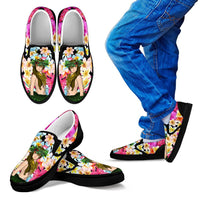 Hawaii Plumeria Hula Girl Slip Ons Kid's Slip Ons Black - Polynesian Pride
