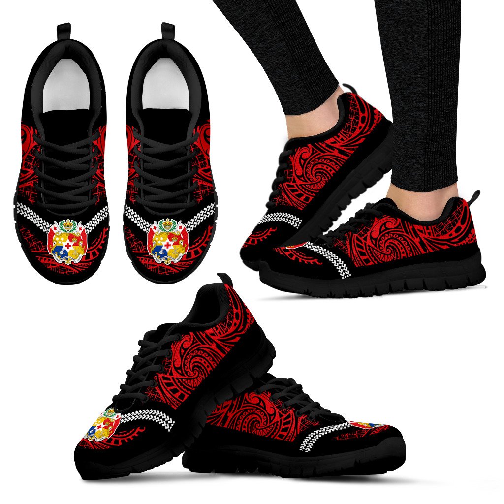 Tonga Sneakers - Tonga Coat Of Arms Polynesian Tattoo - Polynesian Pride