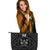 Fiji Leather Tote Bag - Fiji Seal With Polynesian Tattoo Style (Black) Black - Polynesian Pride