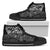 Guam Polynesian High Top Shoes - White Turtle Flowing Unisex Black - Polynesian Pride