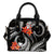 Pohnpei Micronesian Shoulder Handbag - Black Plumeria One Size BLACK - Polynesian Pride