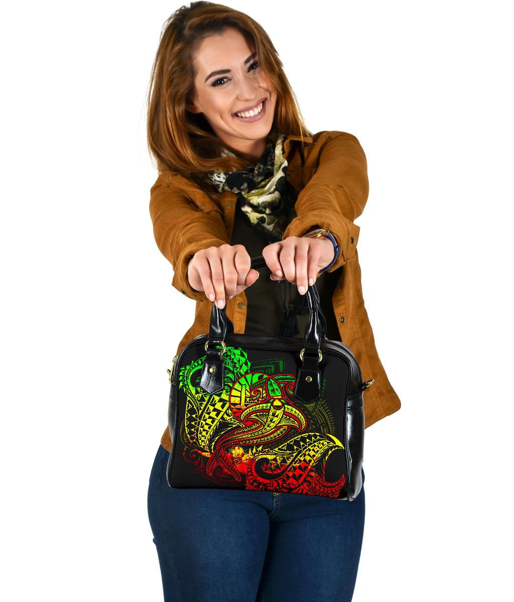 Tahiti Shoulder Handbag - Reggae Shark Polynesian Tattoo - Polynesian Pride