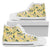 Hawaiian Shoes - Tropical Flamingo Yellow High Top Shoes Mens High Top White - Polynesian Pride