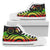 Cook Islands High Top Canvas Shoe - Reggae Tentacle Turtle Unisex White - Polynesian Pride