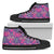 Hawaiian Shoes - Tropical Hibiscus Purple High Top Shoes Womens High Top Black - Polynesian Pride