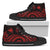 Papua New Guinea High Top Canvas Shoes - Red Tentacle Turtle Unisex Black - Polynesian Pride