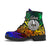 Tahiti Leather Boots - Rainbow Polynesian Pattern - Polynesian Pride