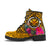 Hawaii Leather Boots - Kanaka Maoli With Hibiscus On Polynesian Patterns (YELLOW) - Polynesian Pride