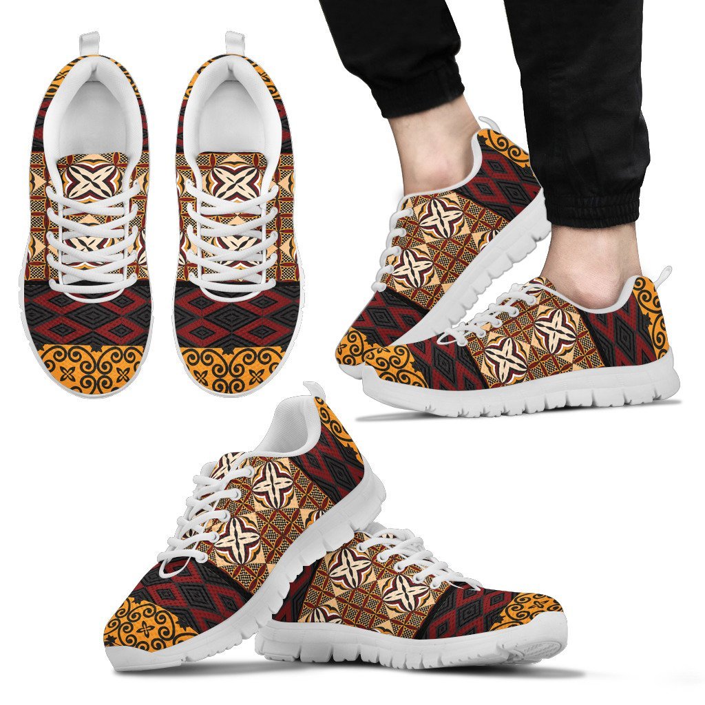 Samoa Sneakers - Samoa Siapo Pattern - NN8 Unisex White - Polynesian Pride