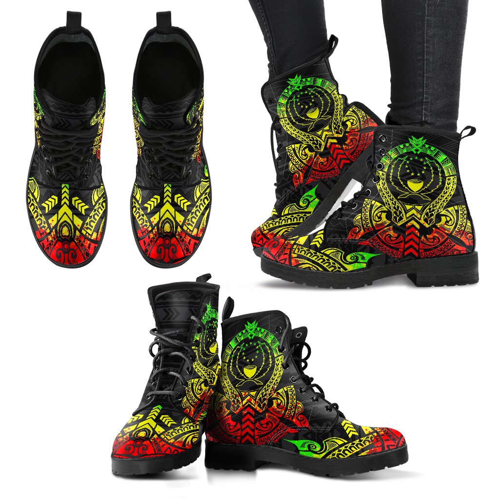 Pohnpei Leather Boots - Tribal Reggae - Polynesian Pride