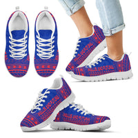 Wallis And Futuna Sneakers - Wallis And Futuna Polynesian Chief Tattoo Blue Red Version - Polynesian Pride