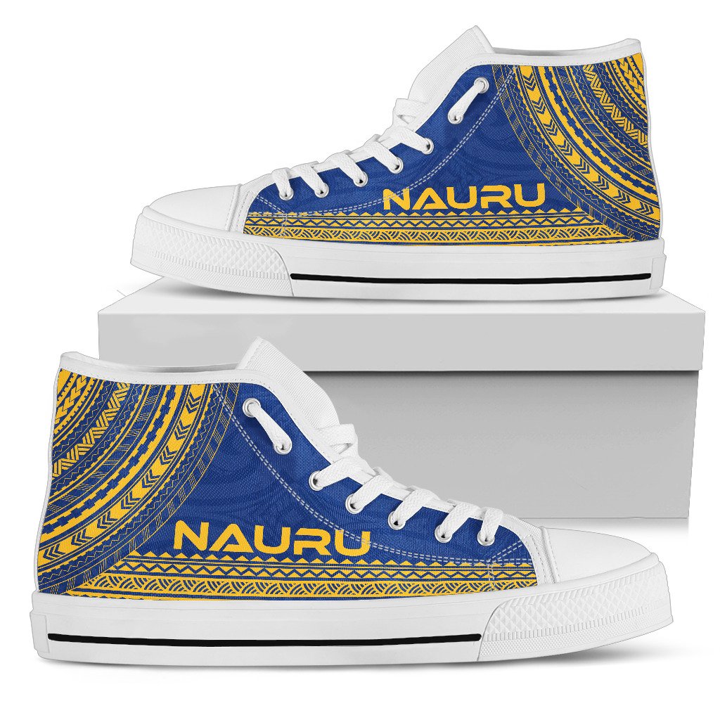 Nauru High Top Shoes - Polynesian Flag Chief Version Unisex Black - Polynesian Pride