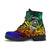 Guam Leather Boots - Rainbow Polynesian Pattern - Polynesian Pride