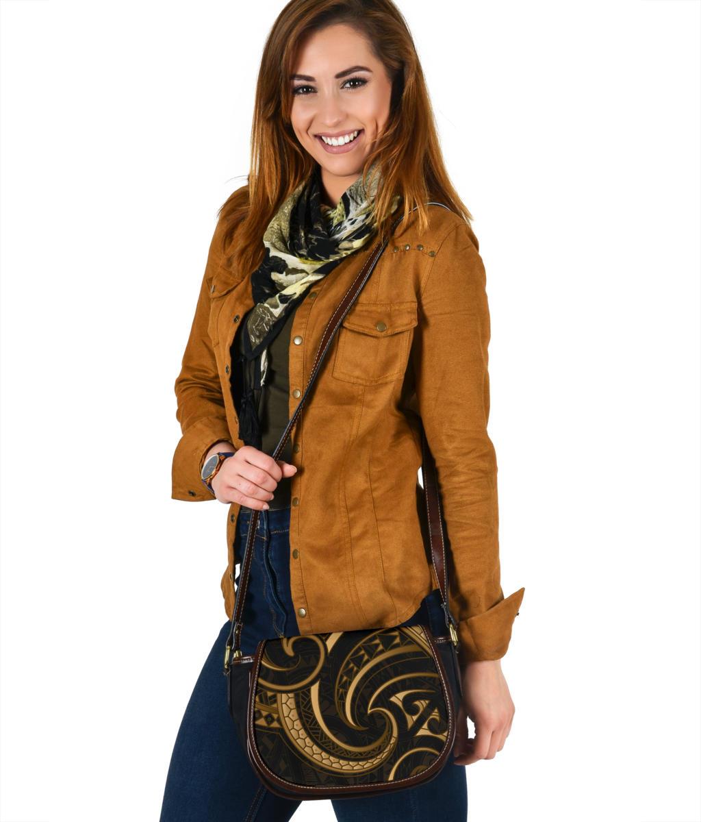 New Zealand Maori Mangopare Saddle Bag Polynesian - Gold Saddle Bag One Size Gold - Polynesian Pride