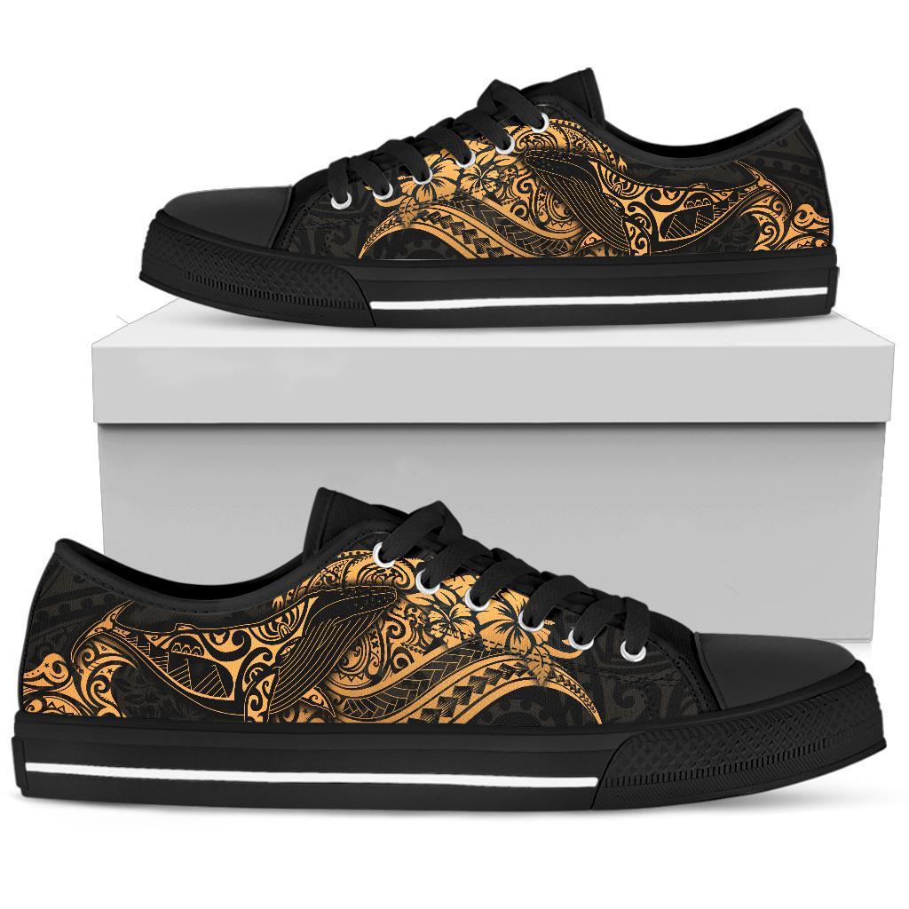 Polynesian Hawaii Low Top Shoes - Polynesian Golden Humpback Whale - Polynesian Pride