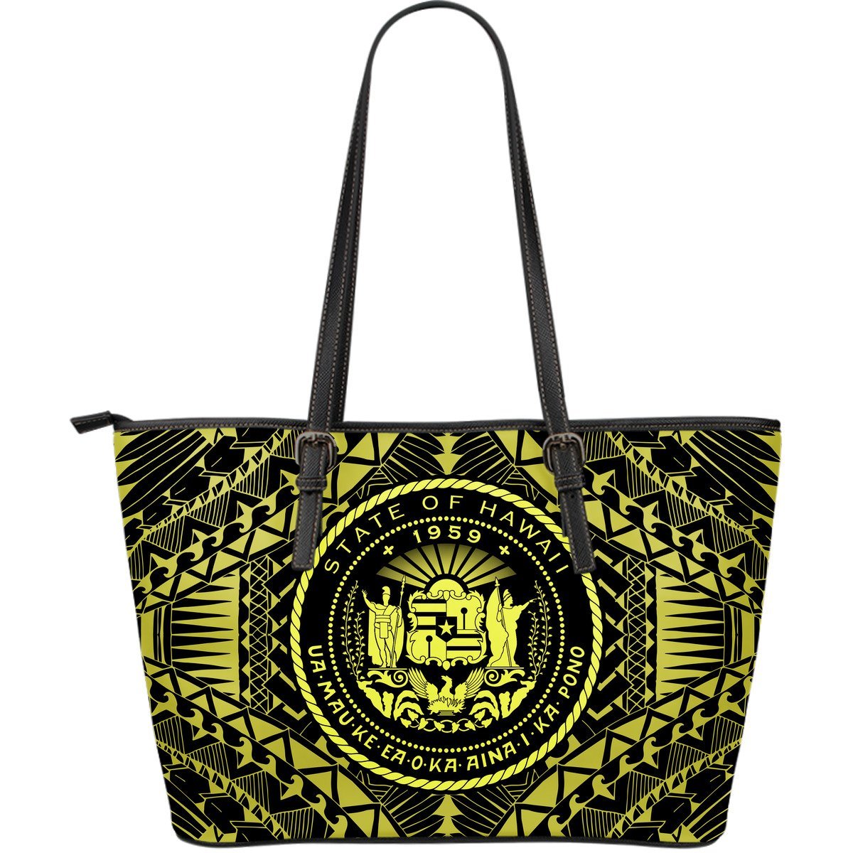 Hawaii Seal Leather Tote Bag (Gold) A6 Gold - Polynesian Pride