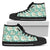 Hawaiian Shoes - Hawaiian Shoes - Tropical Blue High Top Shoes Womens High Top Black - Polynesian Pride