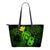 Hawaii Hibiscus Small Leather Tote Bag - Harold Turtle - Green Green - Polynesian Pride