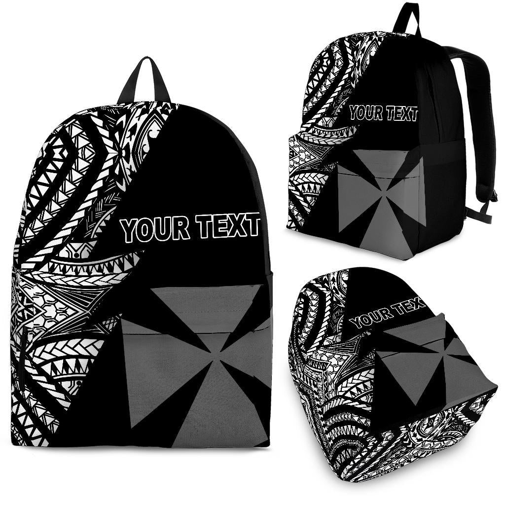 Wallis And Futuna Custom Personalised Backpack Flash Black Black - Polynesian Pride