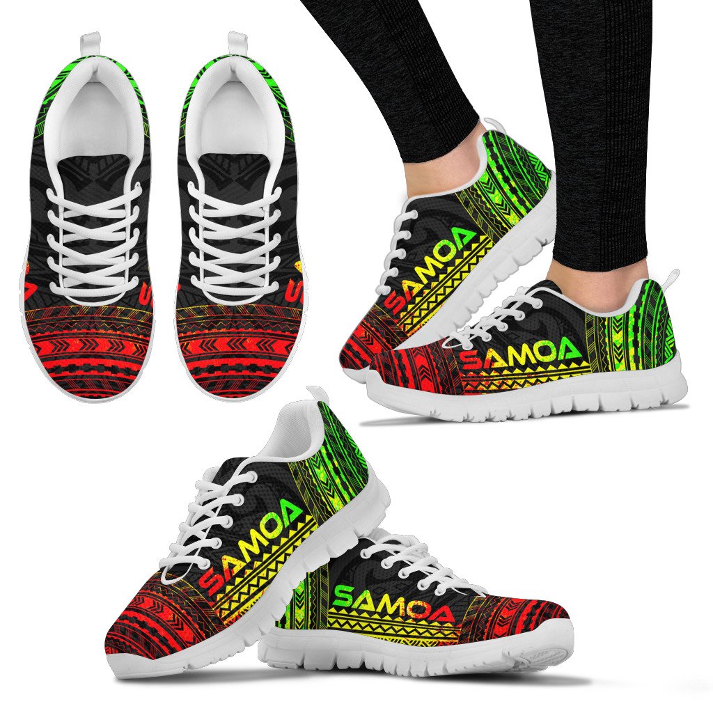 Samoa Sneakers - Samoa Polynesian Chief Tattoo Reggae Version - Polynesian Pride
