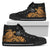 American Samoa Polynesian High Top Shoes - Polynesian Turtle (Golden) Unisex Black - Polynesian Pride