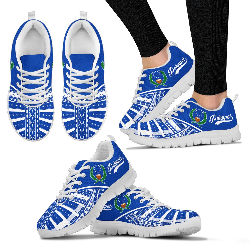 Pohnpei Sneakers - Pohnpei Flag Micronesian Tattoo - Polynesian Pride