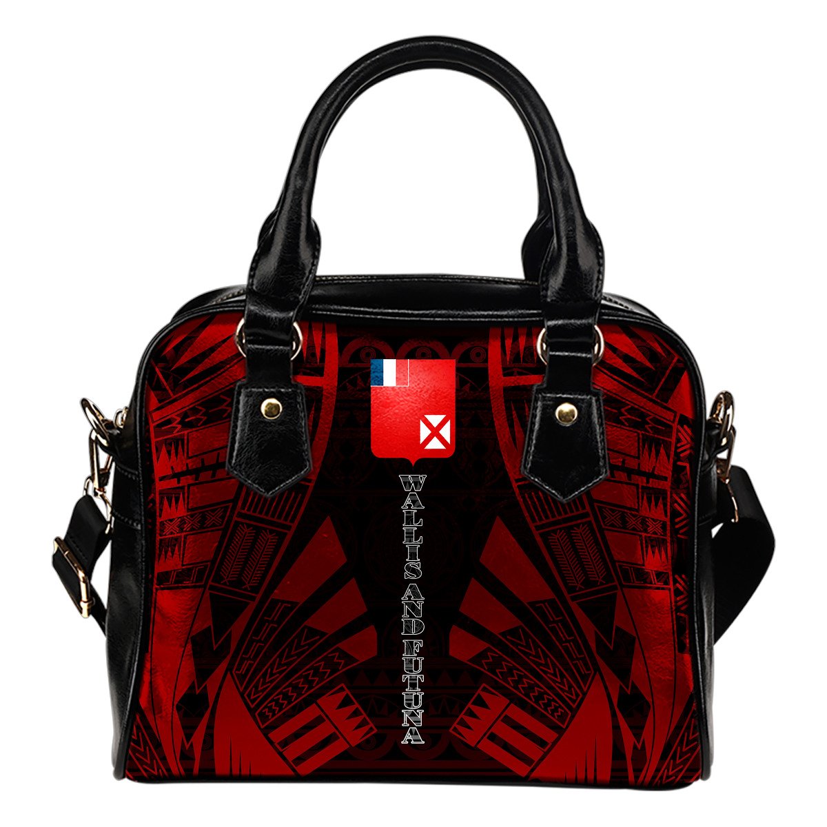 Wallis And Futuna Shoulder Handbag - Polynesian Tattoo Red One Size Red - Polynesian Pride