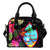 Guam Shoulder Handbag - Hibiscus Polynesian Pattern One Size Black - Polynesian Pride