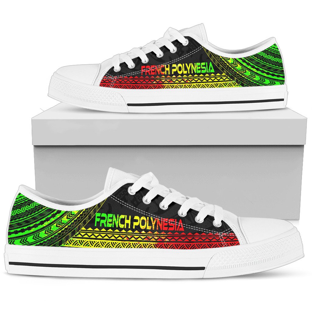 French Polynesia Low Top Shoes - Polynesian Reggae Chief Version - Polynesian Pride